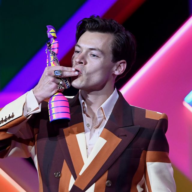 london, england   may 11 harry styles accepts his award for british single during the brit awards 2021 at the o2 arena on may 11, 2021 in london, england photo by dave j hogangetty images