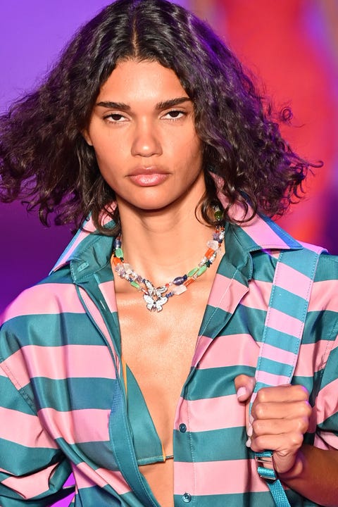 new york, new york   september 10 a model walks the runway for brandon maxwell during nyfw the shows on september 10, 2021 in new york city photo by slaven vlasicgetty images