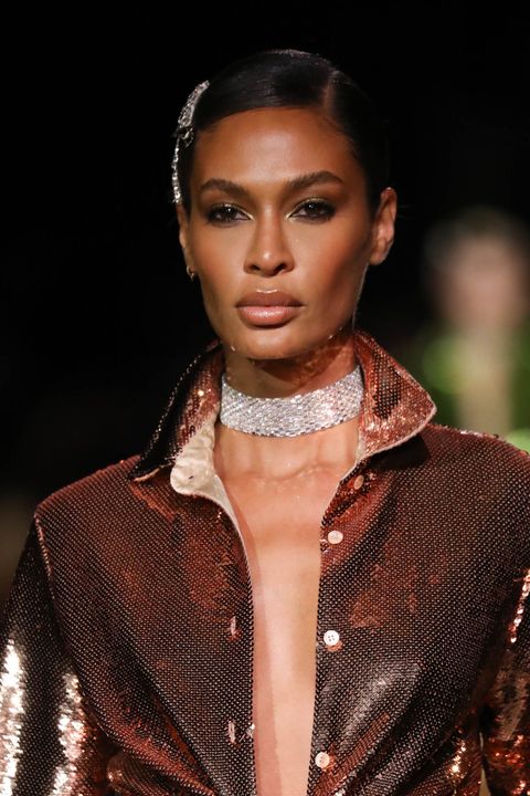 new york, new york   september 12 joan smalls walks the runway for tom ford ss22 during nyfw the shows at david h koch theater, lincoln center on september 12, 2021 in new york city photo by jp yimgetty images