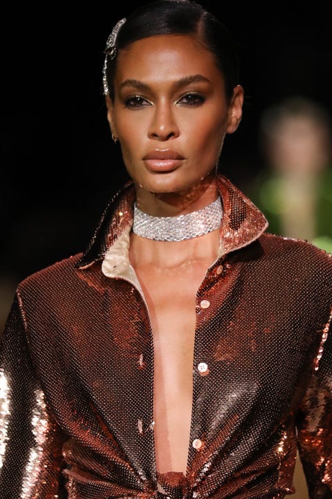 new york, new york   september 12 joan smalls walks the runway for tom ford ss22 during nyfw the shows at david h koch theater, lincoln center on september 12, 2021 in new york city photo by jp yimgetty images