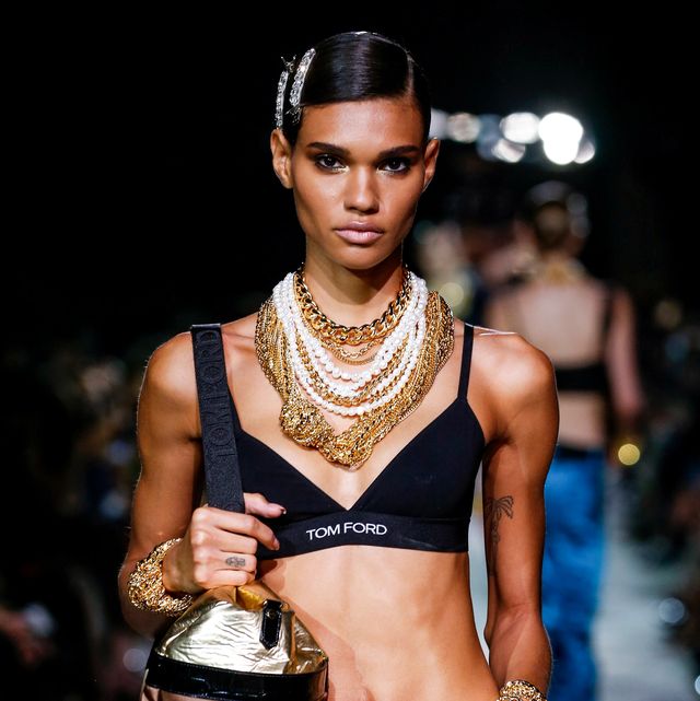tom ford gold chain necklaces cuban link stack layering