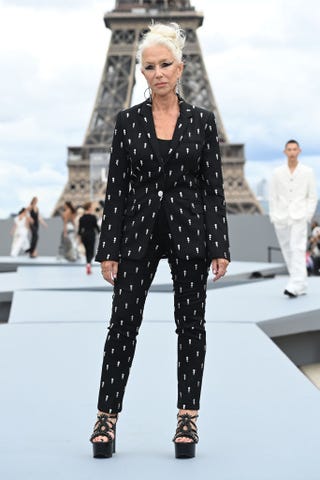 Dame Helen Mirren Leads The Models At Paris Fashion Week Show Dame Helen Mirren Leads The Models At Paris Fashion Week Show