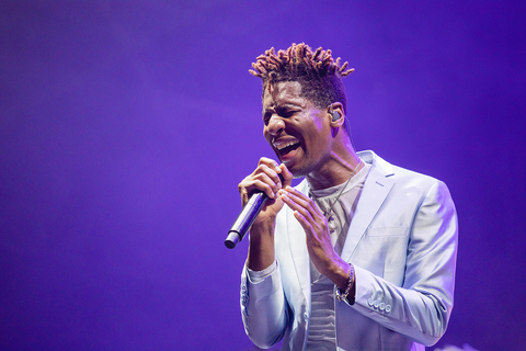 austin, texas   october 10 singer jon batiste performs onstage during weekend two, day three of austin city limits music festival at zilker park on october 10, 2021 in austin, texas photo by rick kernwireimage