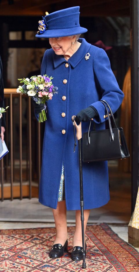 Queen Elizabeth II has been seen using a walking stick