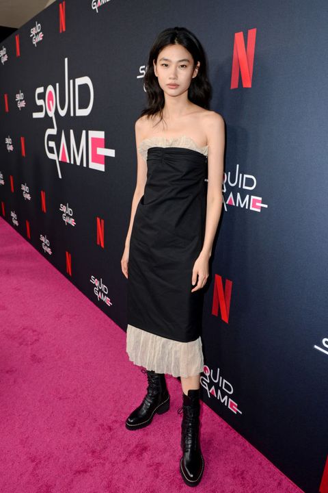 hollywood, california   november 08 hoyeon jung attends the squid game guild screening at neuehouse los angeles on november 08, 2021 in hollywood, california photo by vivien killileagetty images for netflix