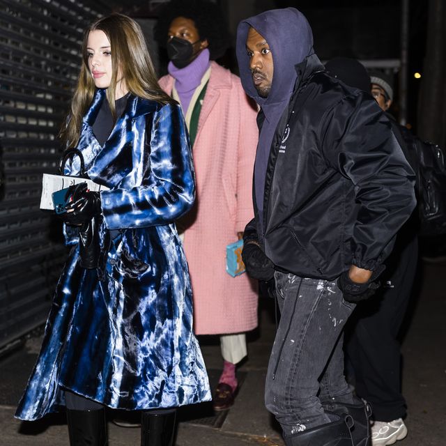 new york, new york   january 04 julia fox l and kanye west are seen in greenwich village on january 04, 2022 in new york city photo by gothamgc images