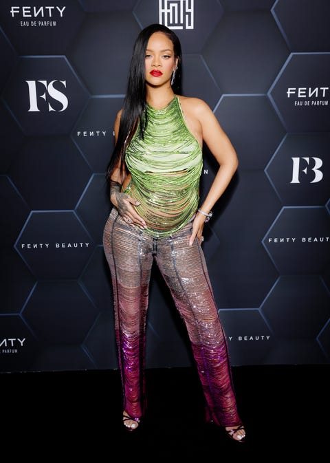 los angeles, california   february 11 rihanna celebrates fenty beauty  fenty skin at goya studios on february 11, 2022 in los angeles, california photo by rich furygetty images for fenty beauty  fenty skin