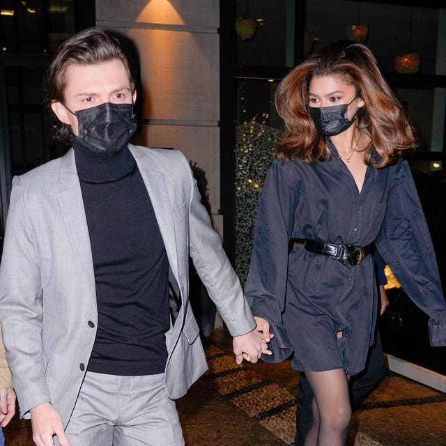 Celebrity Sightings In New York City - February 16, 2022 new york, new york february 16 tom holland and zendaya are seen departing their hotel on february 16, 2022 in new york city photo by gothamgc images
