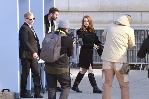 emma stone at the louis vuitton fashion show