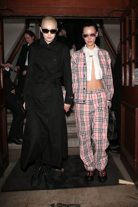 London Celebrity Sightings - March 11, 2022 london, england march 11 gigi hadid and bella hadid seen leaving central hall westminster after walking the burberry aw 2023 womenswear collection presentation on march 11, 2022 in london, england photo by neil mockford ricky vigil mgc images