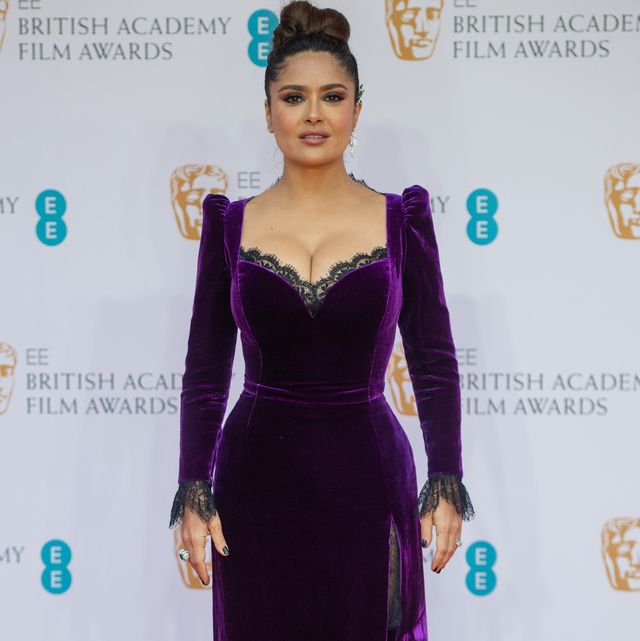 london, england   march 13 salma hayek attends the ee british academy film awards 2022 at royal albert hall on march 13, 2022 in london, england photo by samir husseinwireimage