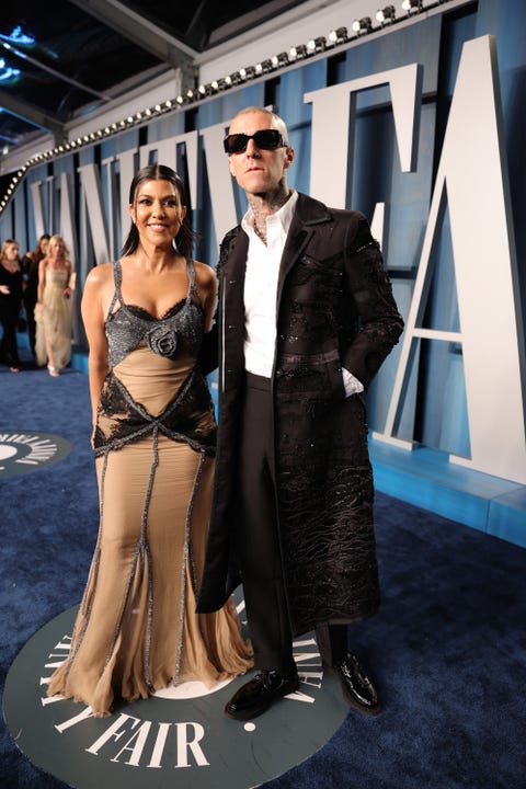 Kourtney Kardashian and Travis Barker at the Vanity Fair Oscars after party kourtney kardashian and travis barker at the vanity fair oscars after party