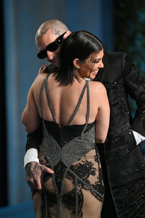 Kourtney Kardashian and Travis Barker at the Vanity Fair Oscars after party kourtney kardashian and travis barker at the vanity fair oscars after party