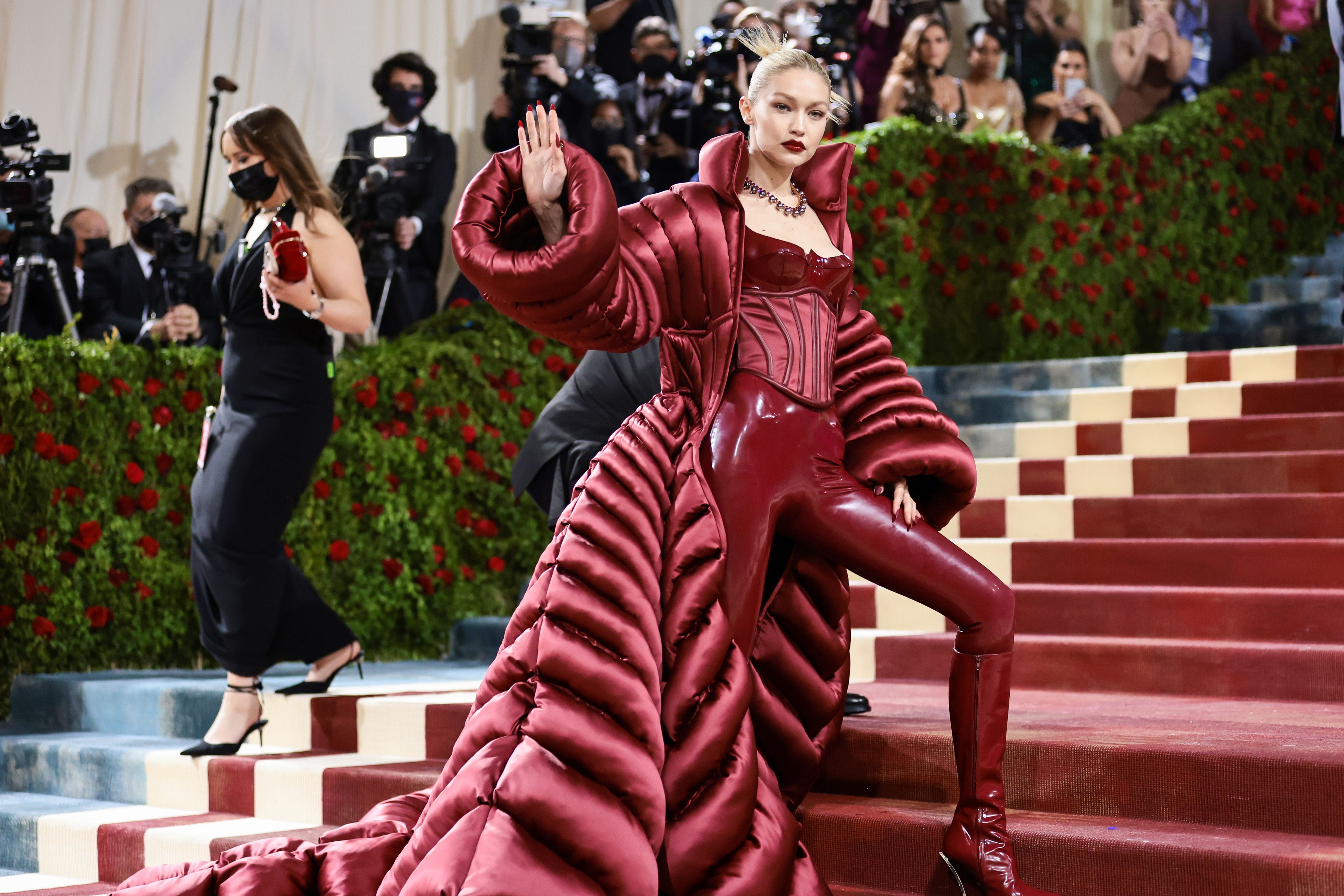 Gigi Hadid Shuts Down the 2022 Met Gala in a Versace Jumpsuit