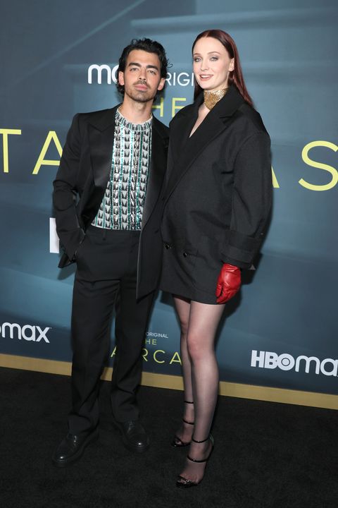 joe jonas and sophie at the premiere of the staircase