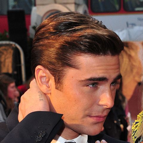 Hair, Hairstyle, Chin, Premiere, Suit, Quiff, Ear, Fashion accessory, Formal wear, Pompadour, 