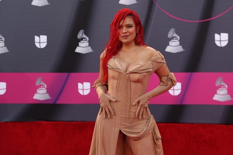las vegas, nv november 17 karol g attends the red carpet during the 23rd annual latin grammy awards at michelob ultra arena on november 17, 2022 in las vegas, nevada photo by omar vegafilmmagic