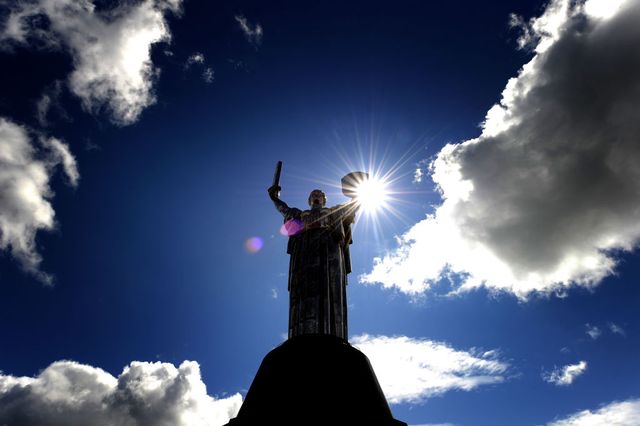 kiev, ukraine   june 07 a general view of the second world war memorial, the rodina mat monument, ahead of the uefa euro 2012 tournament which kicks off tomorrow in poland, on june 07,  2012 in kiev, ukraine photo by laurence griffithsgetty images