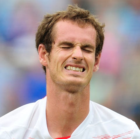 Britain's Andy Murray reacts during his