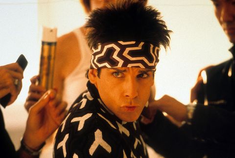 ben stiller wearing a headband in a scene from the film zoolander, 2001 photo by paramount pictures-getty images