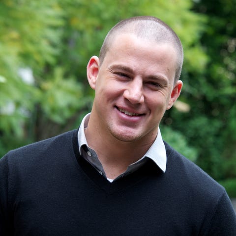 Young man shaved head