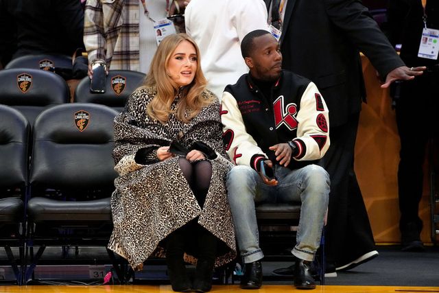 cleveland, ohio   february 20 l r adele and rich paul attend the 2022 nba all star game at rocket mortgage fieldhouse on february 20, 2022 in cleveland, ohio note to user user expressly acknowledges and agrees that,  by downloading and or using this photograph,  user is consenting to the terms and conditions of the getty images license agreement photo by kevin mazurgetty images