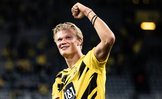 Borussia Dortmund v Borussia Mönchengladbach - Bundesliga for DFL dortmund, germany september 19 editors note image has been digitally enhanced erling haaland of dortmund celebrates after winning the bundesliga match between borussia dortmund and borussia mönchengladbach at signal iduna park on september 19, 2020 in dortmund, germany photo by lars baronbundesligabundesliga collection via getty images