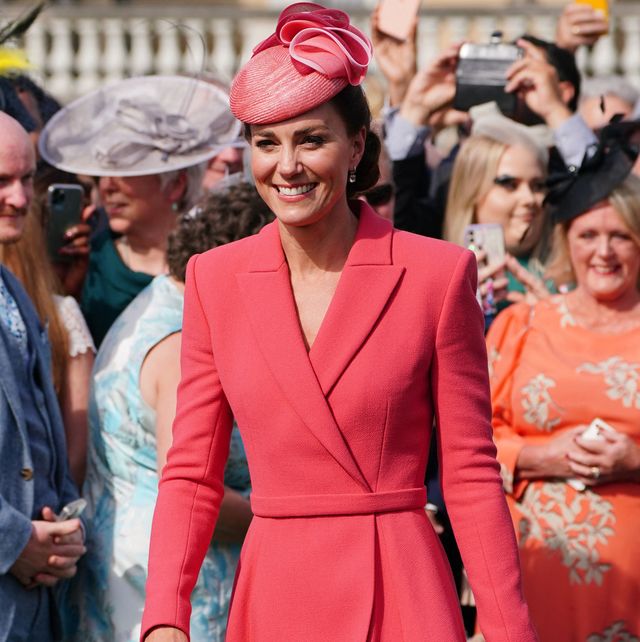 britains catherine, duchess of cambridge smiles as she speaks to guests at a royal garden party at buckingham palace in london on may 18, 2022 photo by dominic lipinski  pool  afp photo by dominic lipinskipoolafp via getty images
