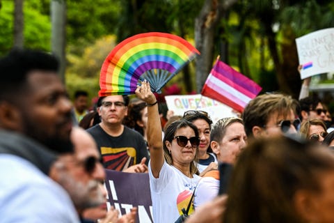 say gay anyway members and supporters of the lgbtq community attend the say gay anyway rally in miami beach