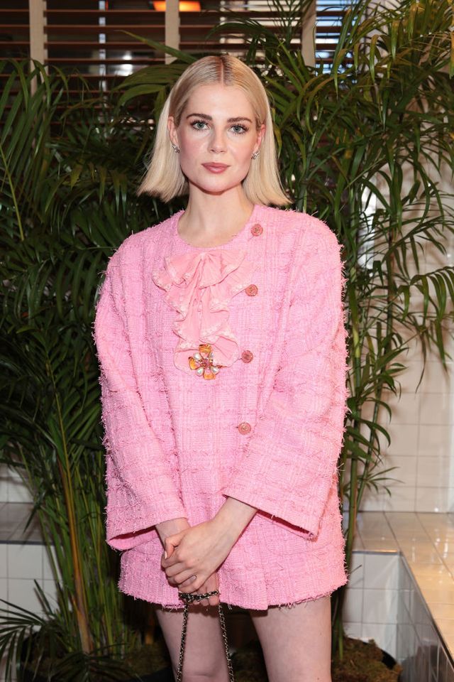 new york, new york   june 09 lucy boynton, wearing chanel, attends as chanel hosts through her lens 2022 tribeca film festival womens filmmaker luncheon at the odeon on june 9, 2022 in new york city photo by dimitrios kambouriswireimage