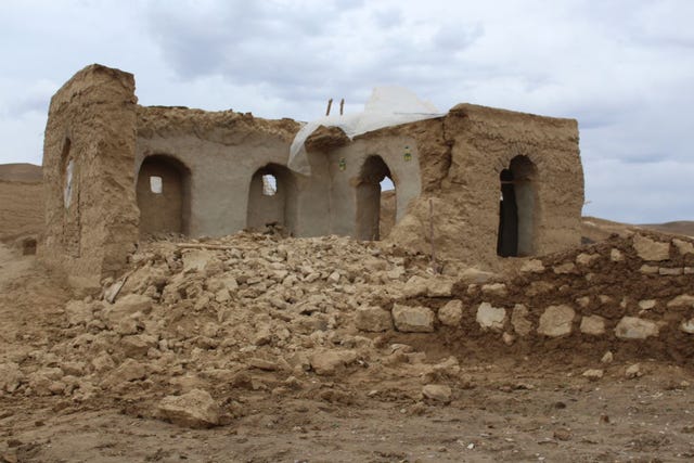 badghis, afghanistan   january 18 a view of a damaged structure after the earthquake in qala e naw district of badghis, afghanistan on january 18, 2022 photo by ahmad seddiqianadolu agency via getty images