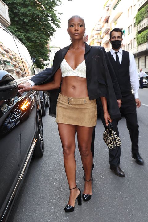 MILAN, ITALY JUNE 19 Gabrielle Union is seen before a show during Milan Fashion Week SS 2023 on June 19, 2022 in Milan, Italy Photo by Robino Salvatoregc Images
