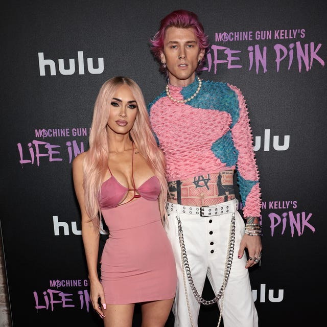 new york, new york june 27 megan fox and colson baker machine gun kelly attend machine gun kellys life in pink premiere at on june 27, 2022 in new york city photo by jamie mccarthygetty images