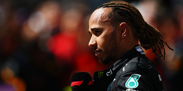 montreal, quebec   june 19 third placed lewis hamilton of great britain and mercedes talks to the media in parc ferme during the f1 grand prix of canada at circuit gilles villeneuve on june 19, 2022 in montreal, quebec photo by clive masongetty images