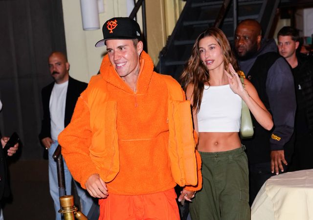 new york, new york   june 04 justin bieber and hailey bieber are seen at cipriani after his concert at barclays center on june 04, 2022 in new york city photo by gothamgc images