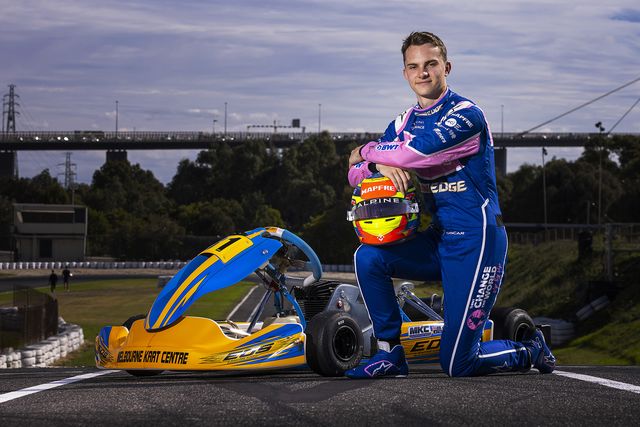 melbourne, australia   april 05 australian bwt alpine formula 1 team reserve driver oscar piastri poses for a photograph during a media opportunity at todd road karting circuit on april 05, 2022 in melbourne, australia photo by daniel pockettgetty images