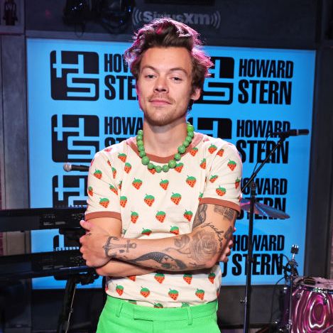 new york, new york   may 18 harry styles visits siriusxms the howard stern show on may 18, 2022 in new york city photo by cindy ordgetty images for siriusxm