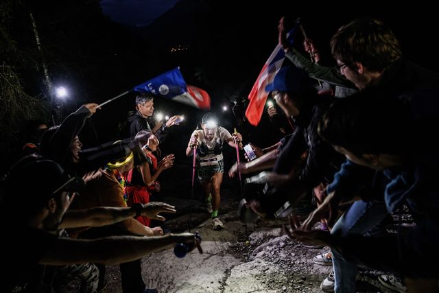 spanish trailer pau capell competes in the 19th edition of the ultra trail du mont blanc utmb a 171km trail race crossing france, italy and switzerland in chamonix, south eastern france on august 27, 2022 photo by jeff pachoud  afp photo by jeff pachoudafp via getty images