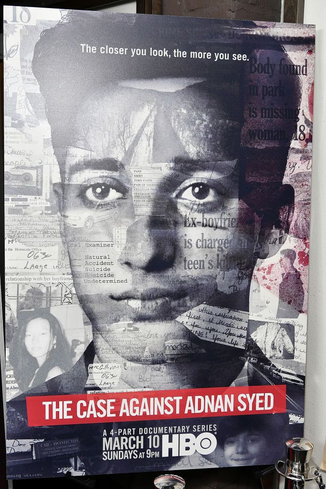new york, ny   february 26 a view of the poster at ny premiere of hbos the case against adnan syed at pure non fiction on february 26, 2019 in new york city  photo by slaven vlasicgetty images for hbo