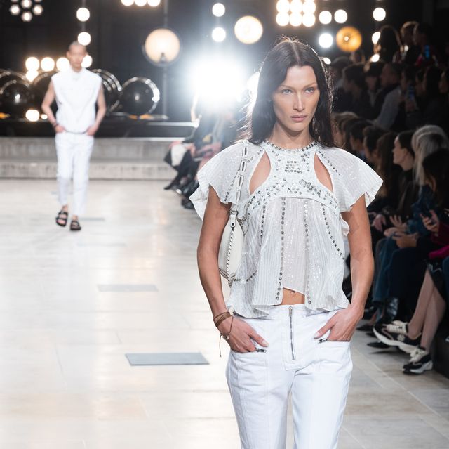 paris, france   september 29 editorial use only   for non editorial use please seek approval from fashion house bella hadid walks the runway during the isabel marant womenswear springsummer 2023 show as part of paris fashion week on september 29, 2022 in paris, france photo by victor boykogetty images