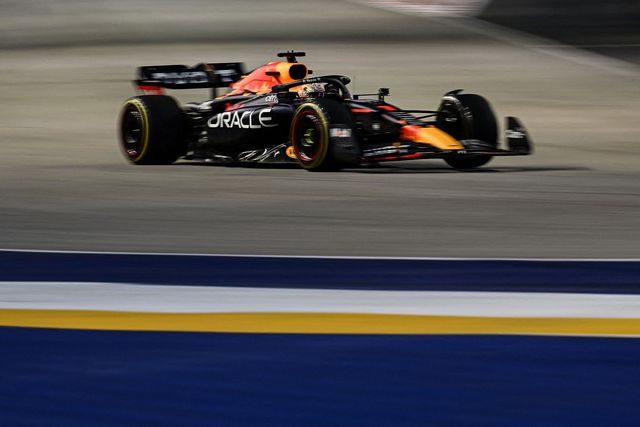 topshot   red bull racing's dutch driver max verstappen drives during the first practice session ahead of the formula one singapore grand prix night race at the marina bay street circuit in singapore on september 30, 2022 photo by mohd rasfan  afp photo by mohd rasfanafp via getty images