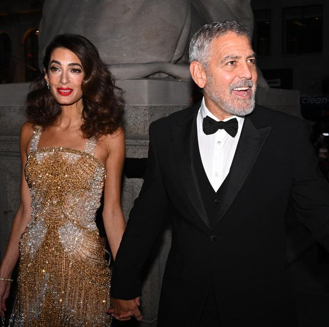 actor george clooney and his wife british lebanese lawyer amal alamuddin clooney, co founders of the clooney foundation for justice, arrive for the albie awards at the new york public library in new york, september 29, 2022 photo by timothy a clary  afp photo by timothy a claryafp via getty images
