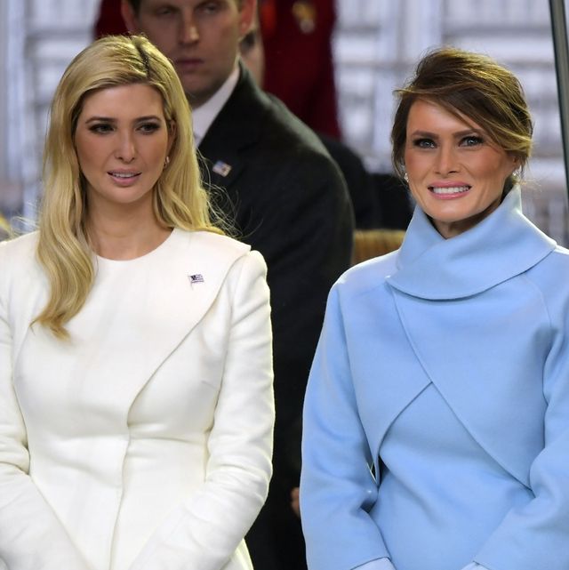 washington dc, january 20  ivanka trump, left, with first lady melania trump in the front row with eric, left, and donald trump jr in the back row they are in the presidential reviewing stand watching the inaugural parade  on pennsylvania avenue in front of the white house in washington dc, january 20 2017 photo by john mcdonnell  the washington post via getty images
