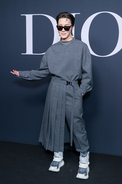 paris, france january 20 editorial use only for non editorial use please seek approval from fashion house j hope of bts attends the dior homme menswear fall winter 2023 2024 show as part of paris fashion week on january 20, 2023 in paris, france photo by marc piaseckiwireimage