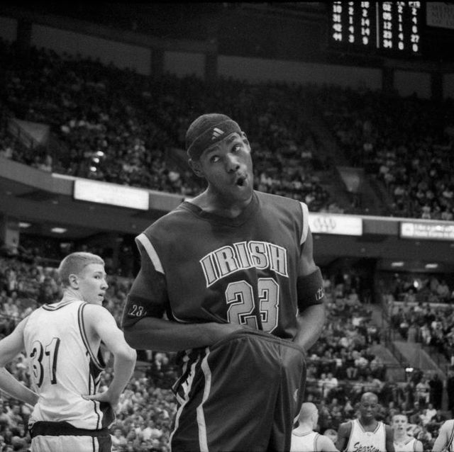 cincinnati   march 23  lebron james of st vincent st mary high shool loses in the ohio state championship game to roger bacon high school on march 23, 2002 in cincinnati, ohio photo by stephen albanesemichael ochs archivesgetty images