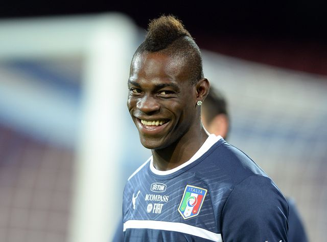naples, italy   october 14  mario balotelli of italy smiles during a training session on october 14, 2013 in naples, italy  photo by claudio villagetty images