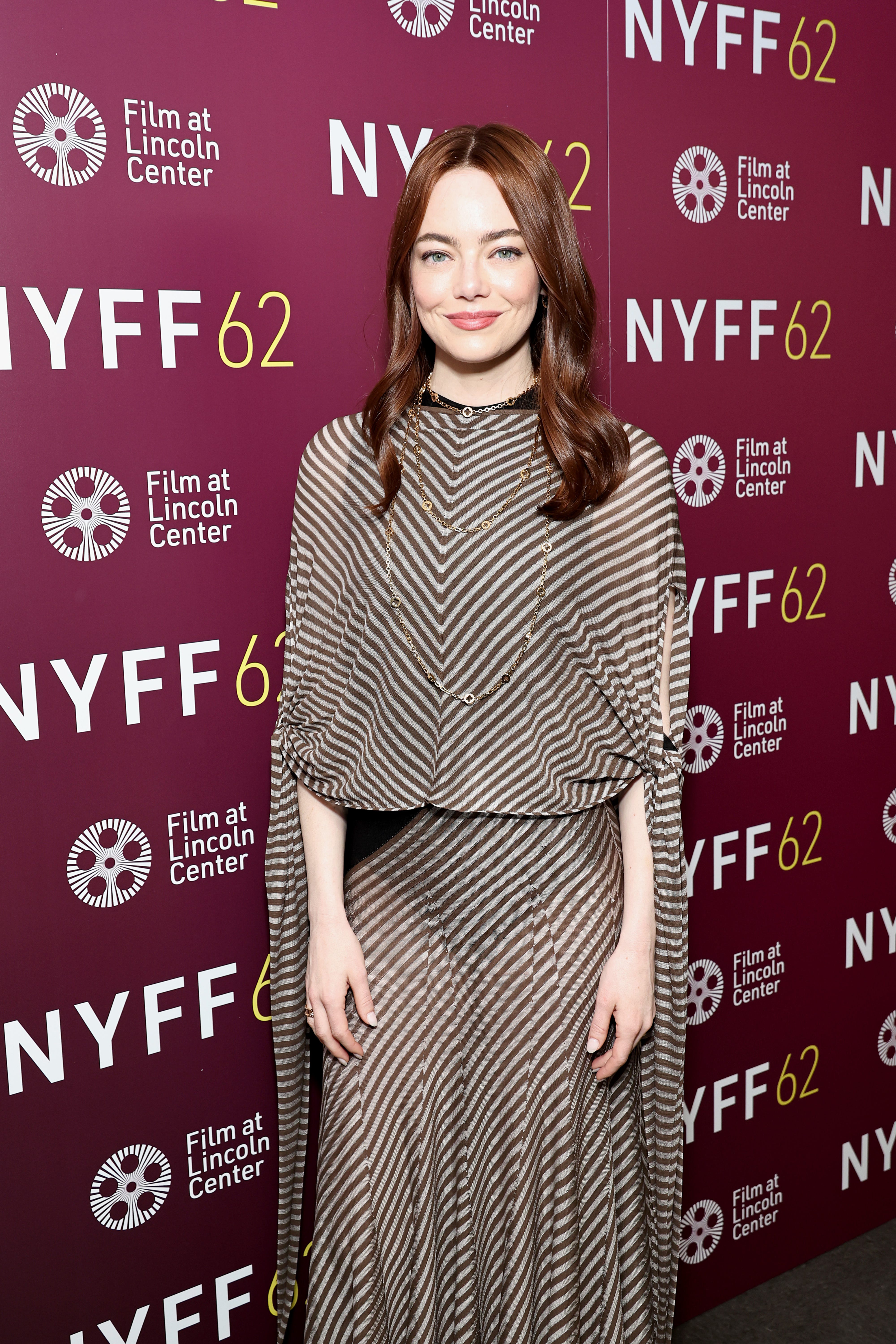 Emma Stone Embraces The Boho Renaissance in an Airy Chevron Gown