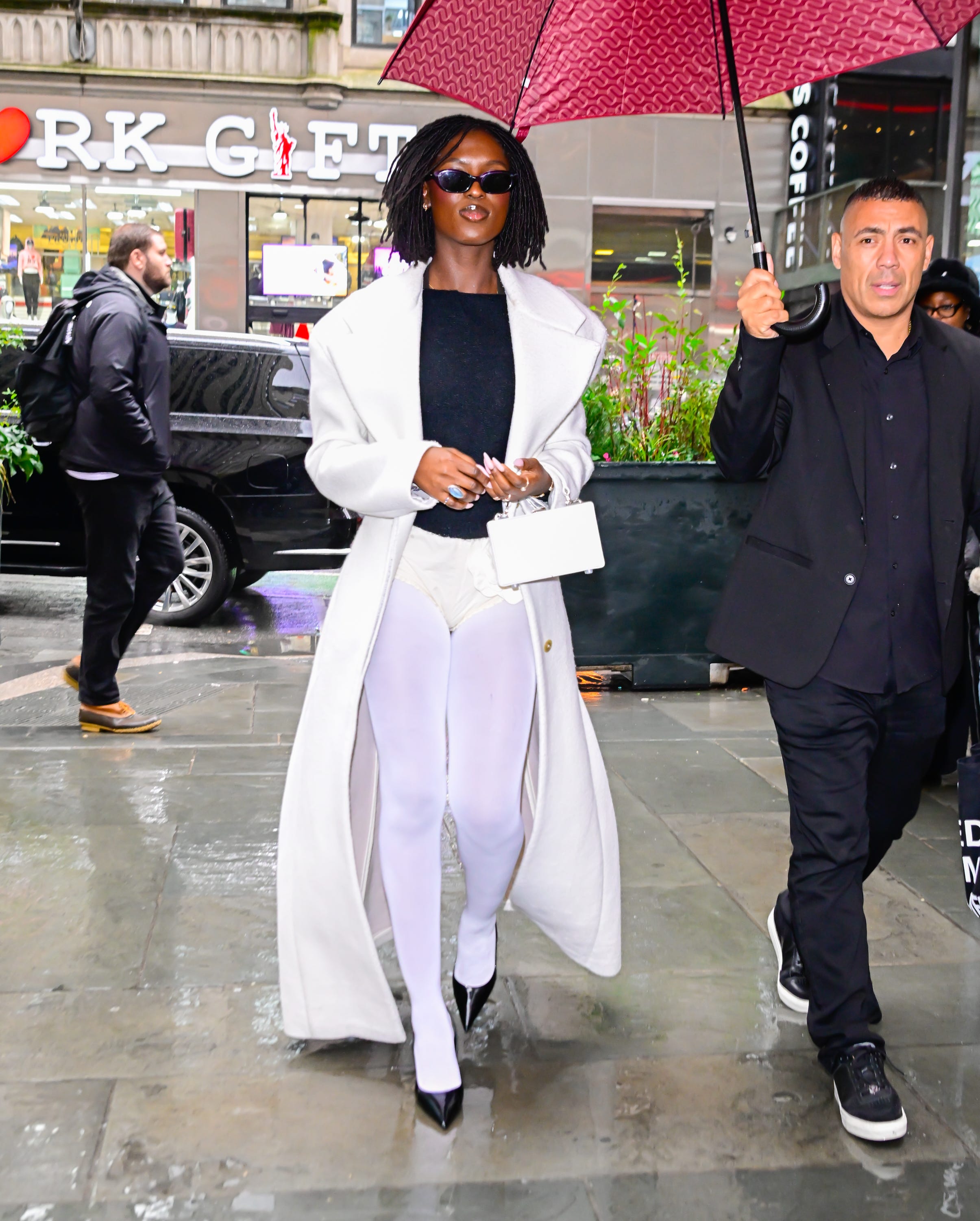 Jodie Turner-Smith Tries Out the Tights-As-Pants Trend for the Holidays