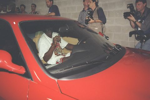 13 jun 1997  michael jordan of the chicago bulls leaves the stadium in his ferrari after the bulls win game 6 of the 1997 nba finals at the united center in chicago, illinois the bulls defeated the jazz 90 86 to win the series and claim the championship