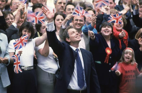 Tony Blair arriving in Downing Street after Election Victory nostalgia culture